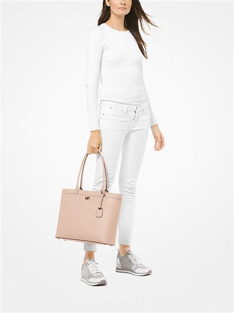 Michael Kors Maddie Large Leather Tote Bag 